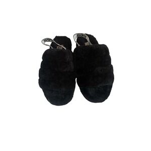 UGG W Fluff Yeah‎ Slide Slippers Shoes Women's Black SIZE 8 1095119